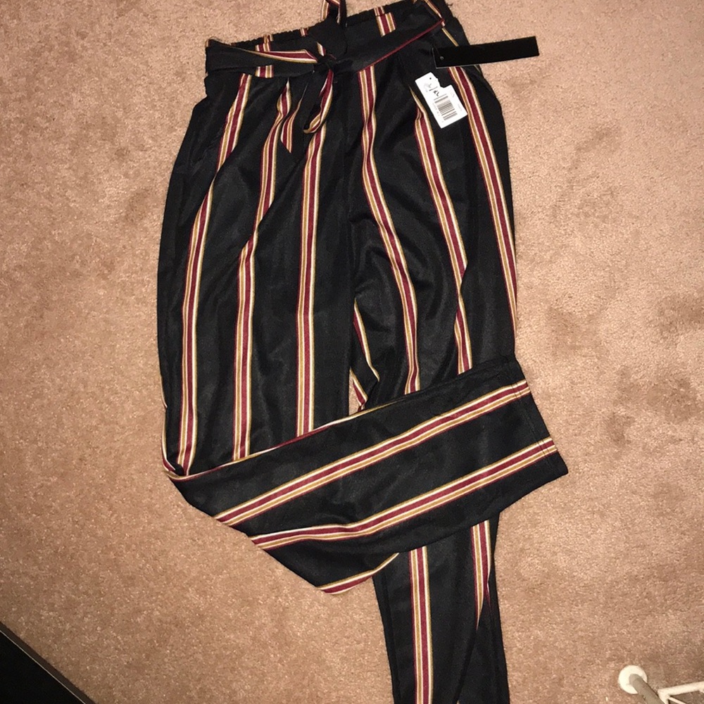 Cute Gold/Maroon Striped Pants